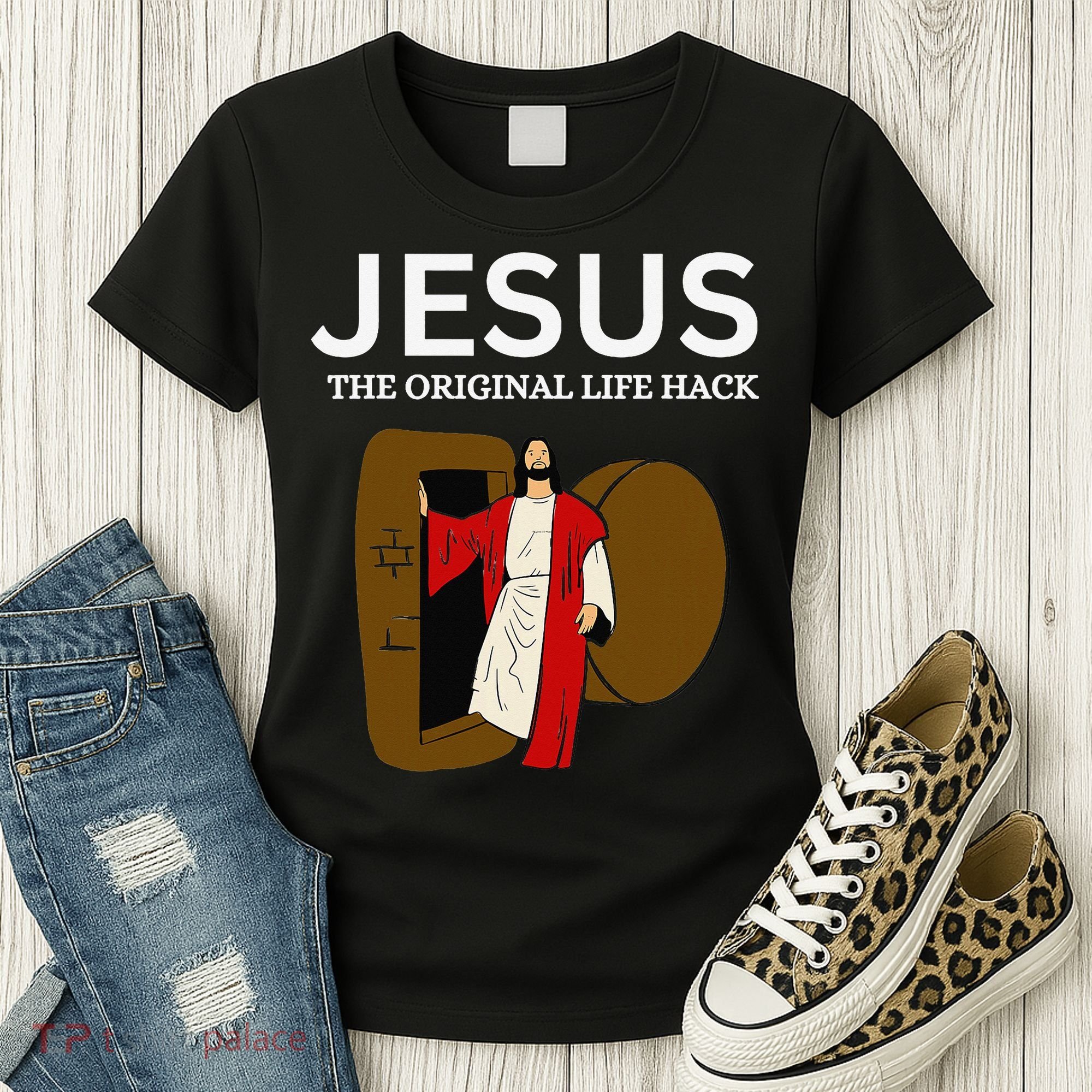Jesus The Original Life Hack Funny Christian Easter Women's T-Shirt