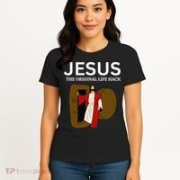 Jesus The Original Life Hack Funny Christian Easter Women's T-Shirt thumb 4