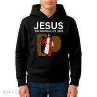 Jesus The Original Life Hack Funny Christian Easter Kids Hoodie thumb 4