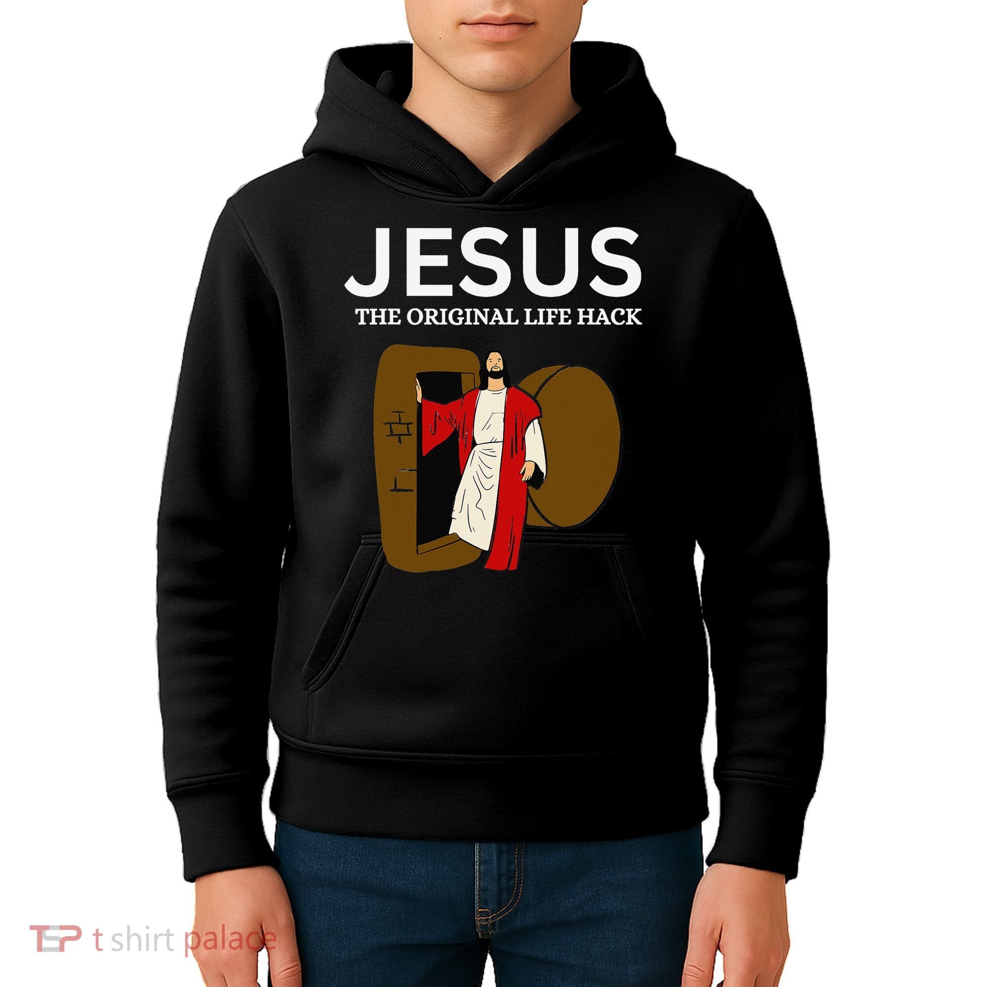 Jesus The Original Life Hack Funny Christian Easter Kids Hoodie