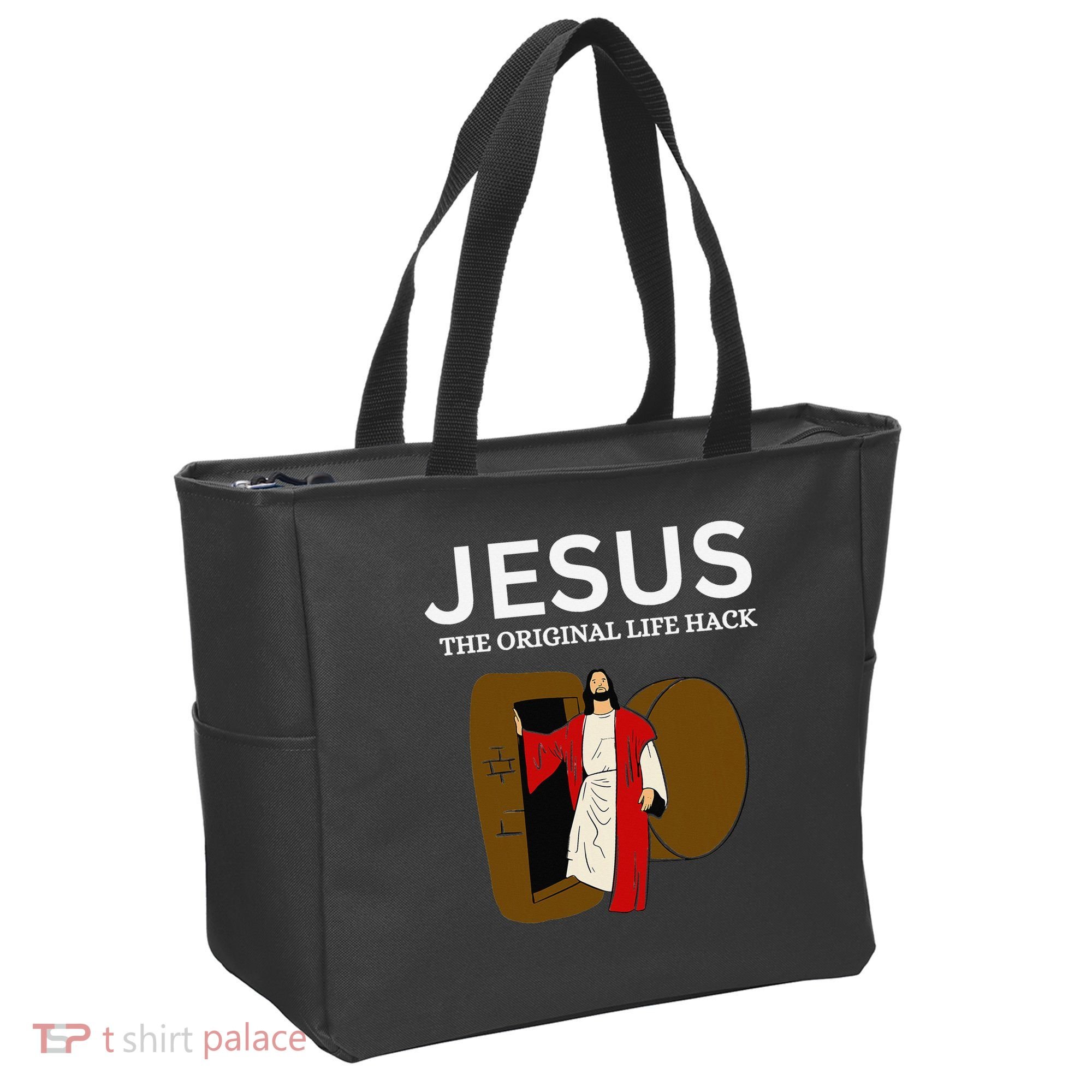 Jesus The Original Life Hack Funny Christian Easter Tote Bag