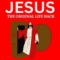 Jesus The Original Life Hack Funny Christian Easter Santa Hat thumb 1