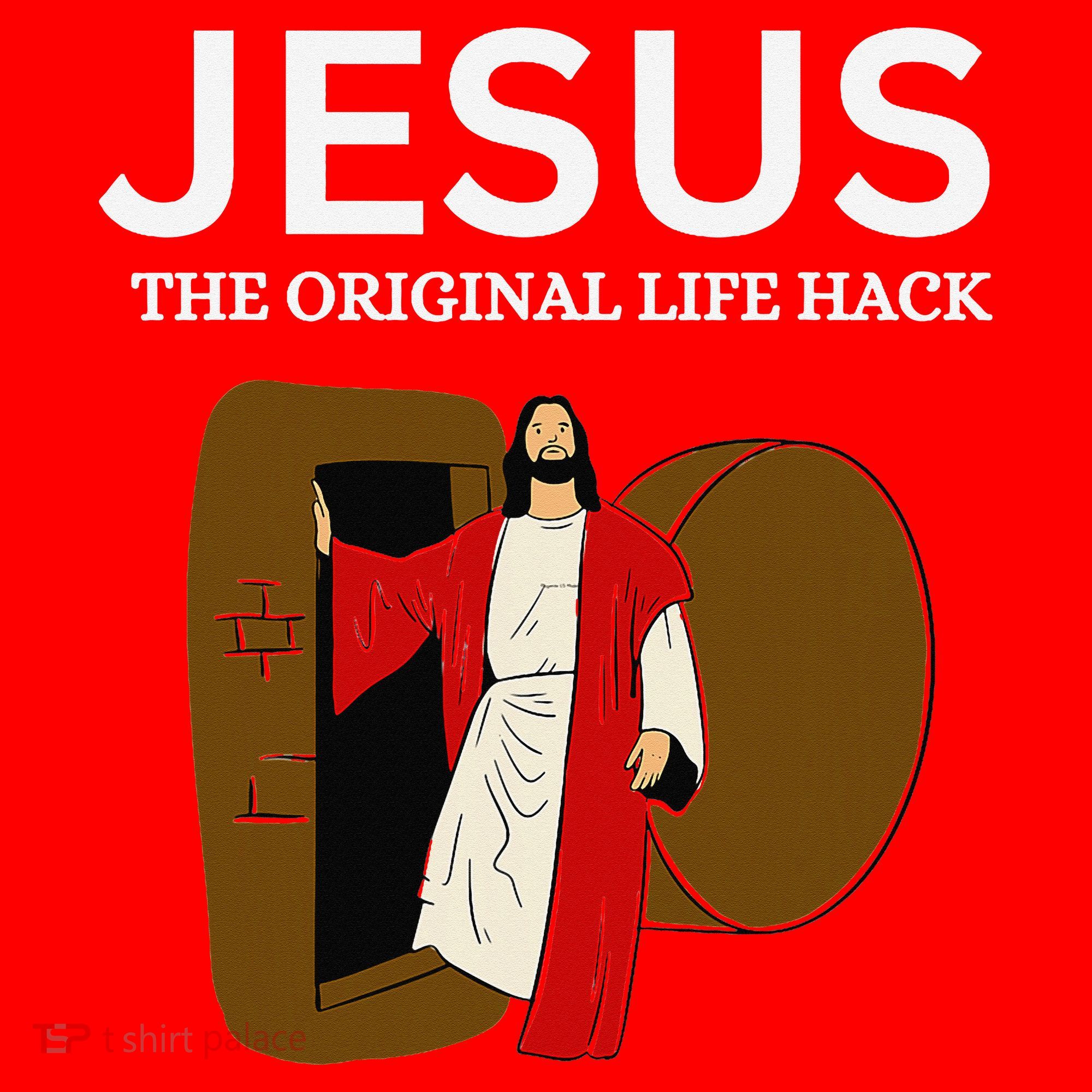 Jesus The Original Life Hack Funny Christian Easter Santa Hat