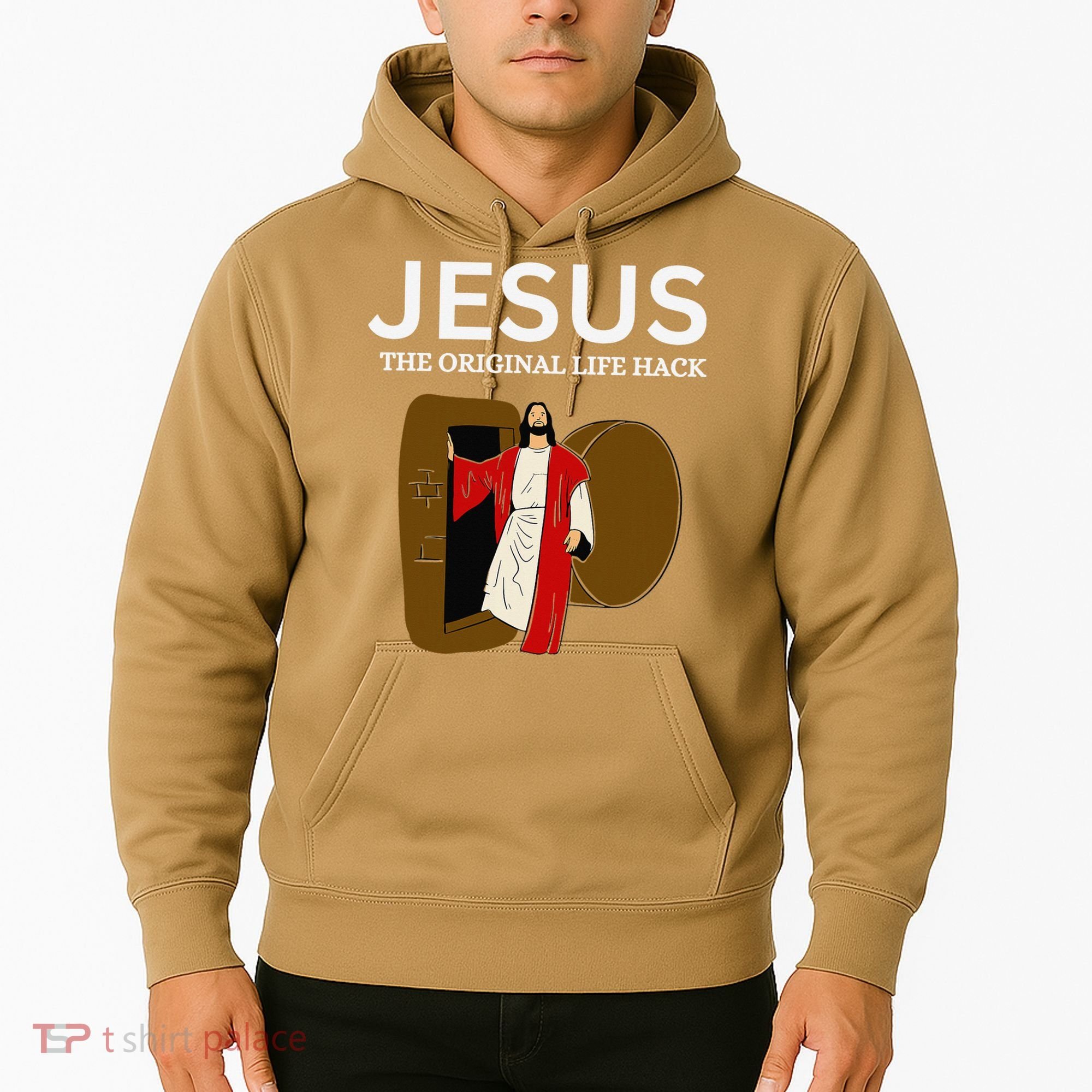 Jesus The Original Life Hack Funny Christian Easter Hoodie