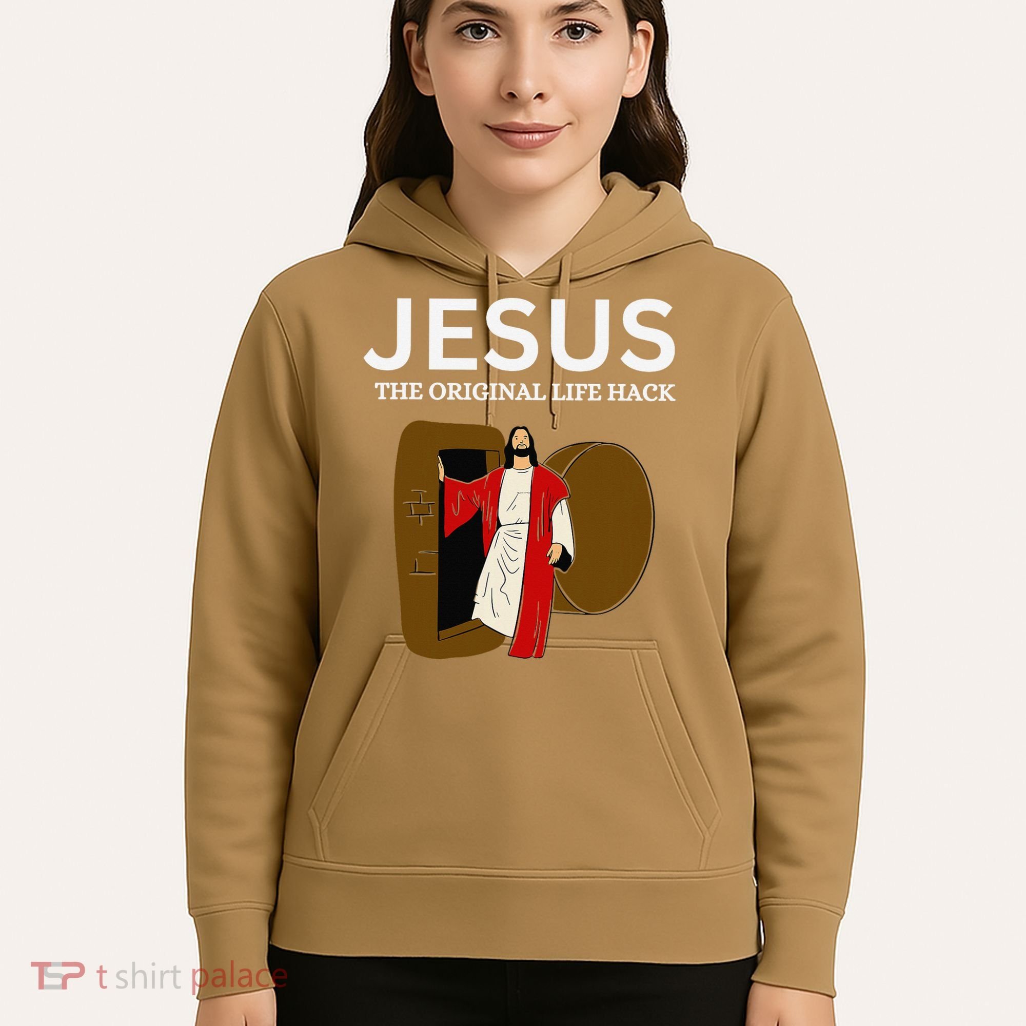 Jesus The Original Life Hack Funny Christian Easter Hoodie