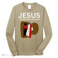 Jesus The Original Life Hack Funny Christian Easter Long Sleeve Shirt thumb 0