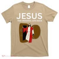 Jesus The Original Life Hack Funny Christian Easter T-Shirt thumb 0