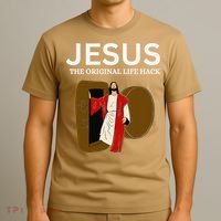Jesus The Original Life Hack Funny Christian Easter T-Shirt thumb 3