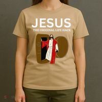 Jesus The Original Life Hack Funny Christian Easter T-Shirt thumb 4