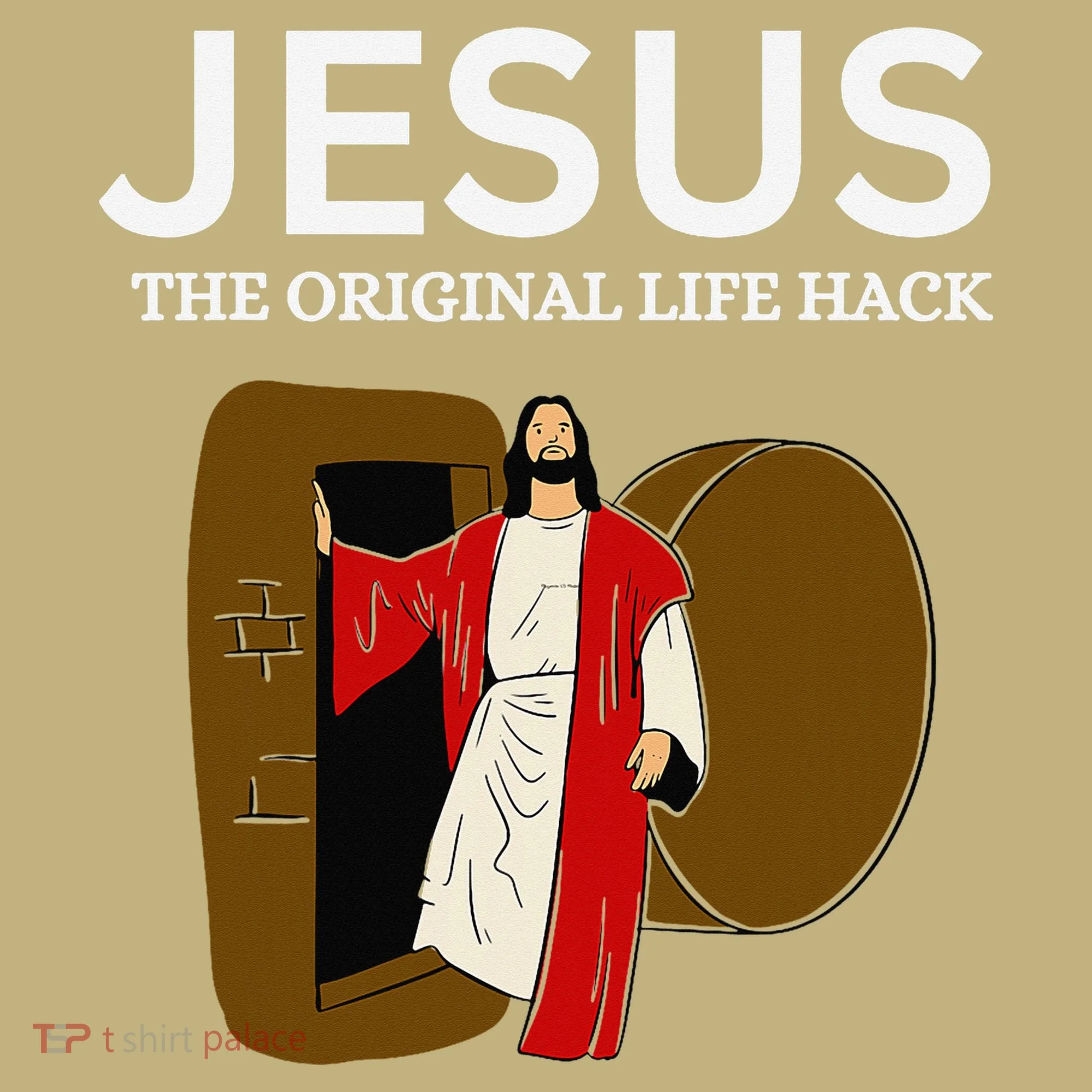 Jesus The Original Life Hack Funny Christian Easter Button