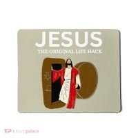 Jesus The Original Life Hack Funny Christian Easter Mousepad thumb 0