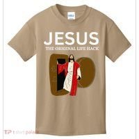 Jesus The Original Life Hack Funny Christian Easter Kids T-Shirt thumb 0