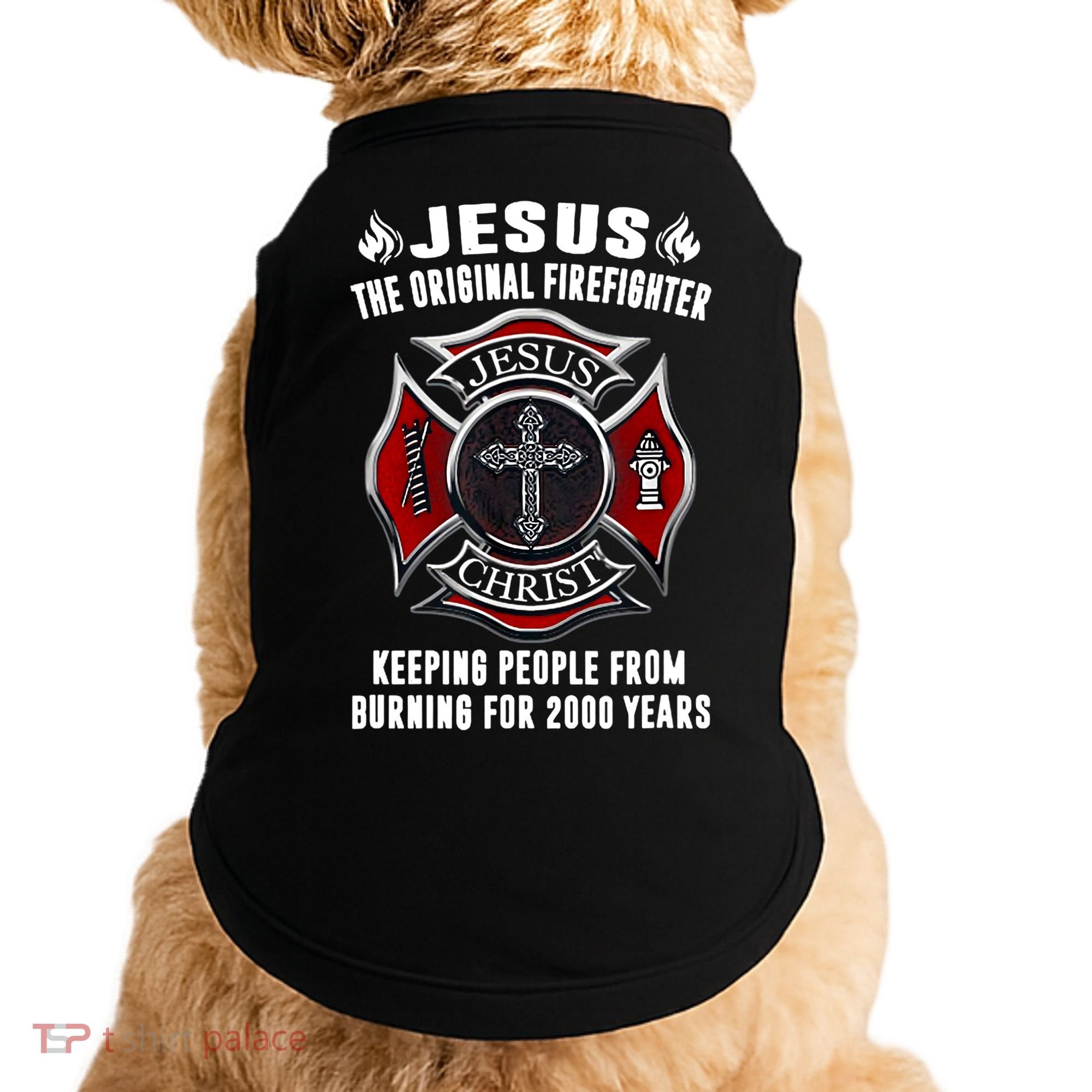 Jesus The Original Firefighter Doggie Tank
