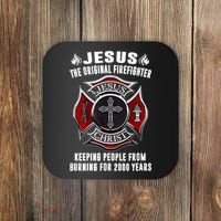 Jesus The Original Firefighter Coaster thumb 0