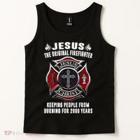 Jesus The Original Firefighter Tank Top thumb 2