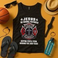 Jesus The Original Firefighter Tank Top thumb 4