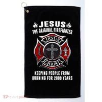 Jesus The Original Firefighter Golf Towel thumb 0