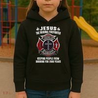 Jesus The Original Firefighter Kids Hoodie thumb 3