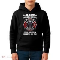 Jesus The Original Firefighter Kids Hoodie thumb 4