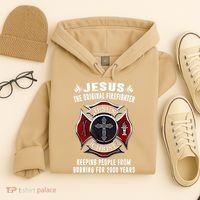 Jesus The Original Firefighter Hoodie thumb 4