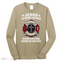 Jesus The Original Firefighter Long Sleeve Shirt thumb 0