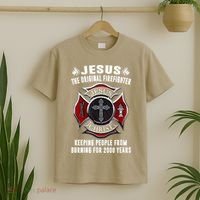 Jesus The Original Firefighter T-Shirt thumb 2