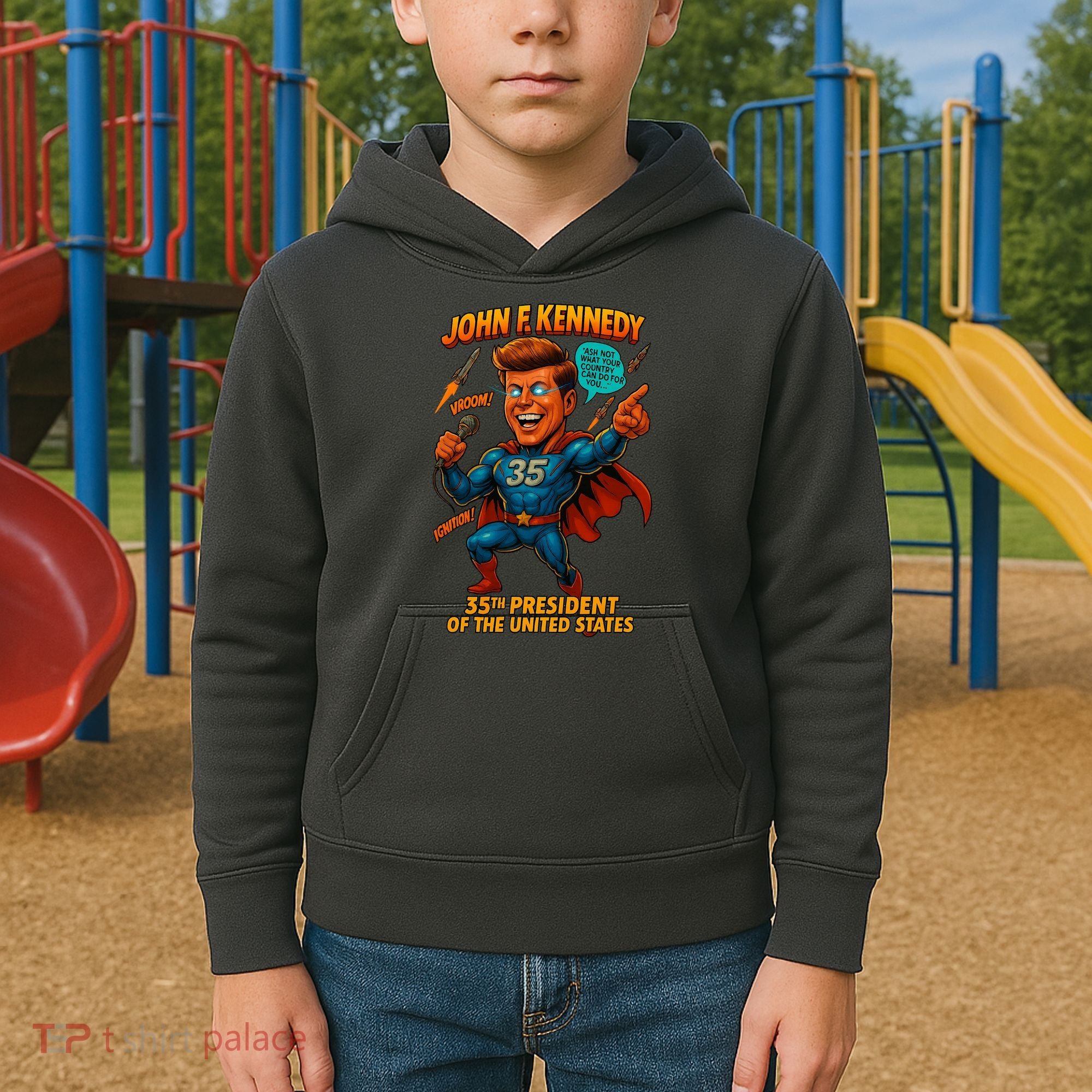 JFK The Presidential Chronicles Kids Hoodie