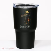 Jazz Trumpet Playing Kitty Cat Cool Jazz Cat Tee Tumbler thumb 0