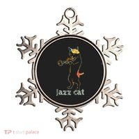 Jazz Trumpet Playing Kitty Cat Cool Jazz Cat Tee Ornament thumb 0