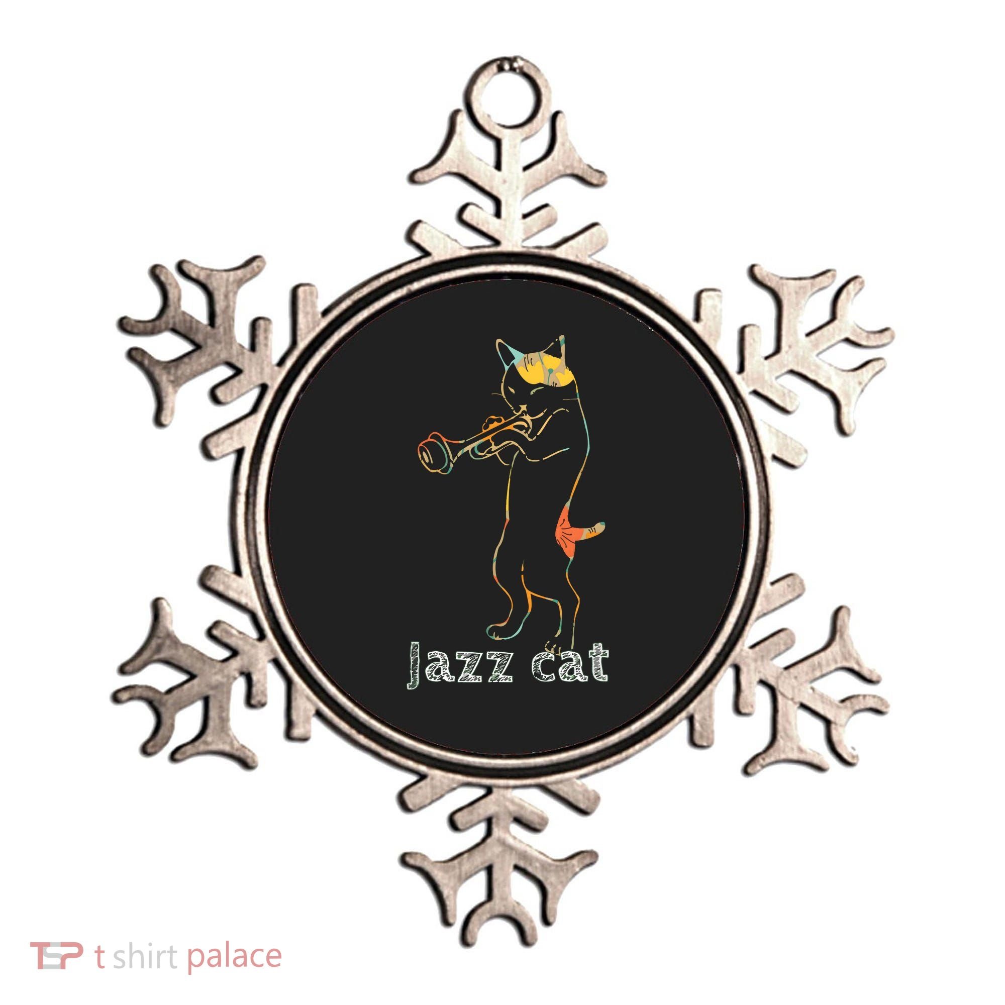 Jazz Trumpet Playing Kitty Cat Cool Jazz Cat Tee Ornament