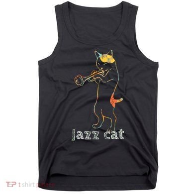 Jazz Trumpet Playing Kitty Cat Cool Jazz Cat Tee Tank Top