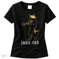 Jazz Trumpet Playing Kitty Cat Cool Jazz Cat Tee Women's T-Shirt thumb 0