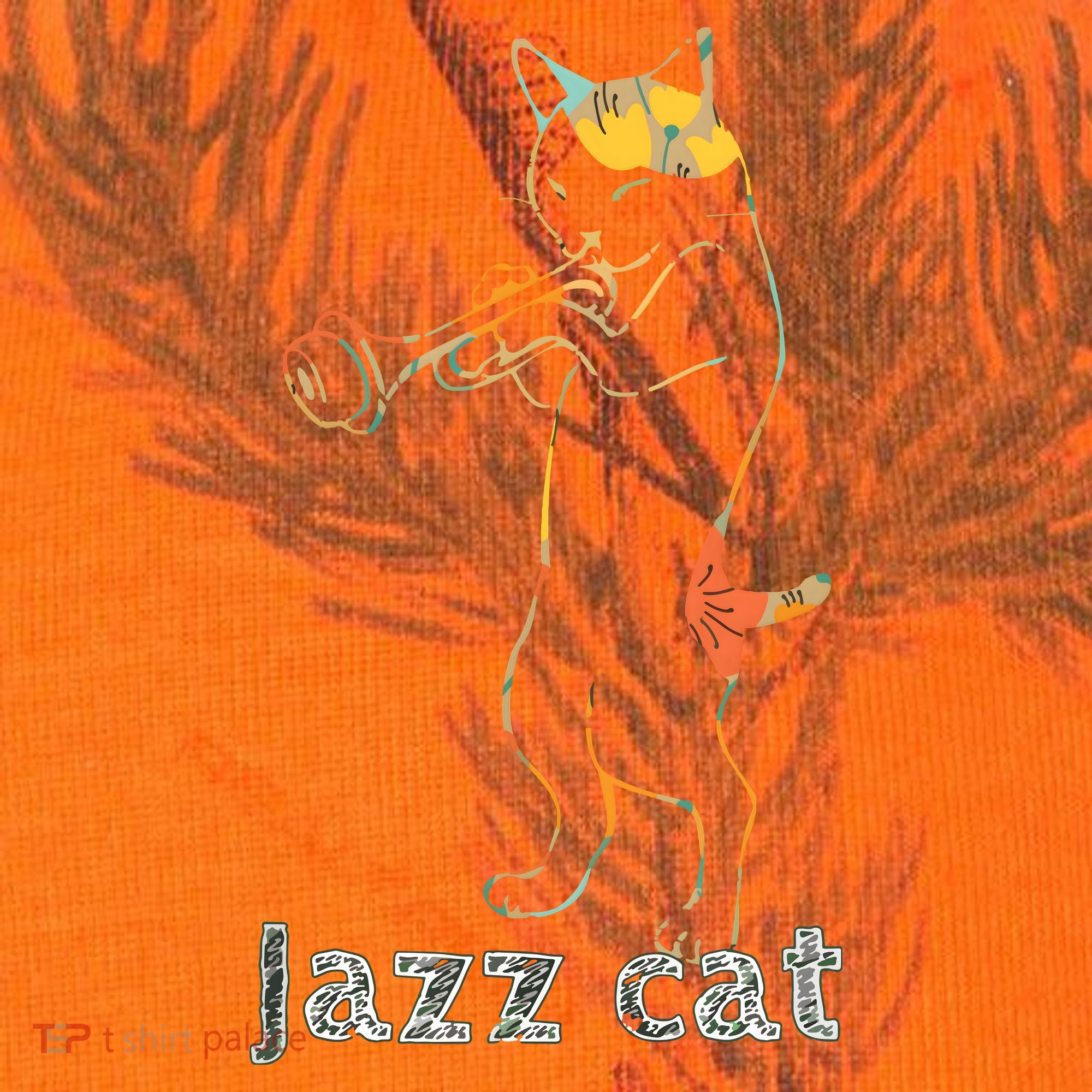 Jazz Trumpet Playing Kitty Cat Cool Jazz Cat Tee Kati Licensed 12" Camo Cuffed Beanie