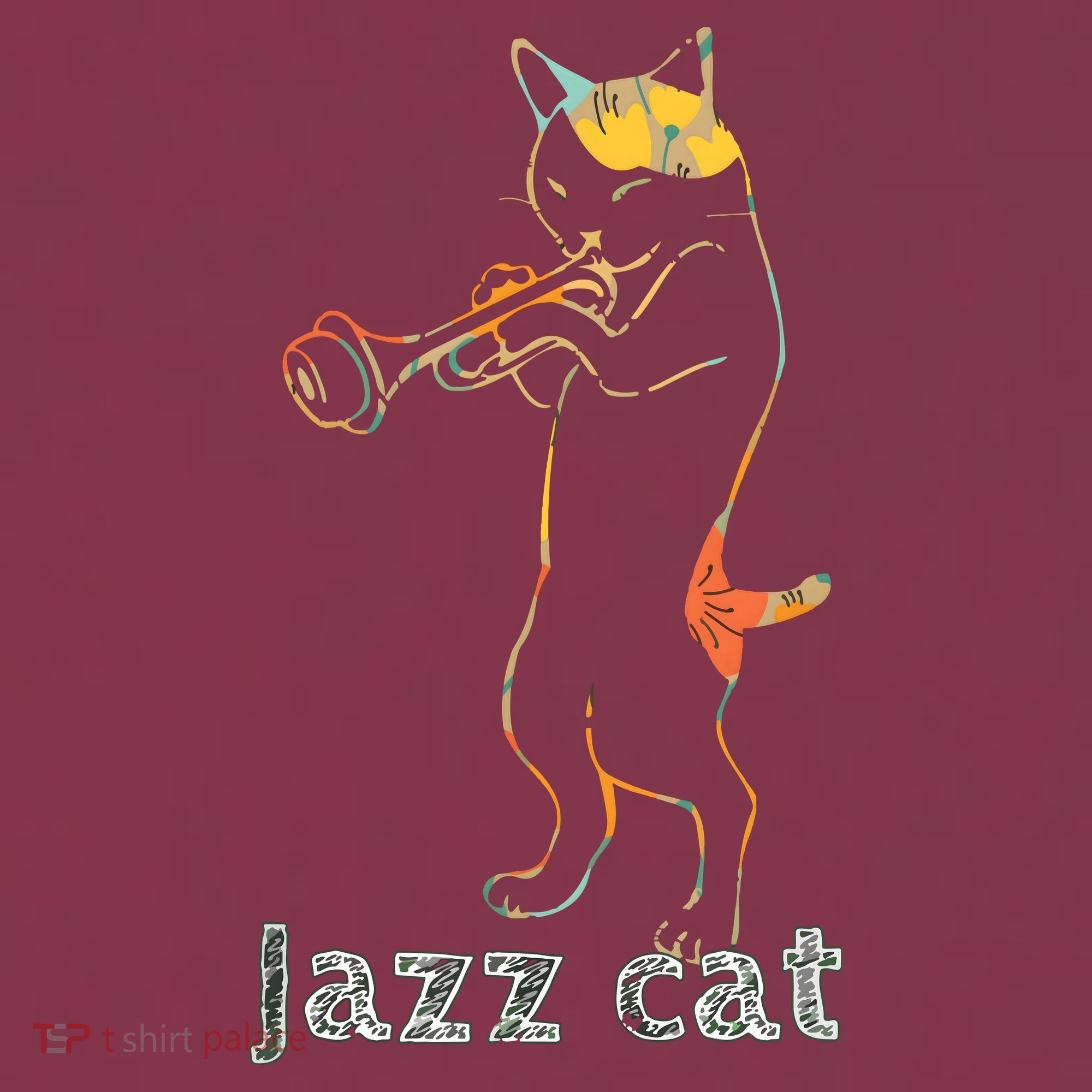 Jazz Trumpet Playing Kitty Cat Cool Jazz Cat Tee 16oz Travel Tumbler