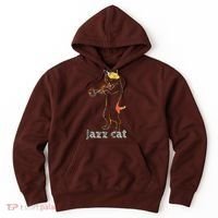 Jazz Trumpet Playing Kitty Cat Cool Jazz Cat Tee Hoodie thumb 0