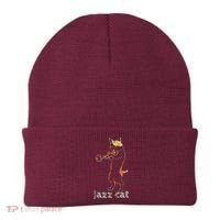 Jazz Trumpet Playing Kitty Cat Cool Jazz Cat Tee Beanie thumb 0
