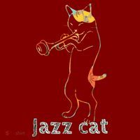 Jazz Trumpet Playing Kitty Cat Cool Jazz Cat Tee Mousepad thumb 1