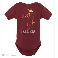 Jazz Trumpet Playing Kitty Cat Cool Jazz Cat Tee Baby Bodysuit thumb 0