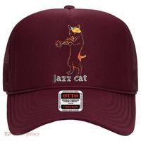 Jazz Trumpet Playing Kitty Cat Cool Jazz Cat Tee Hat thumb 0