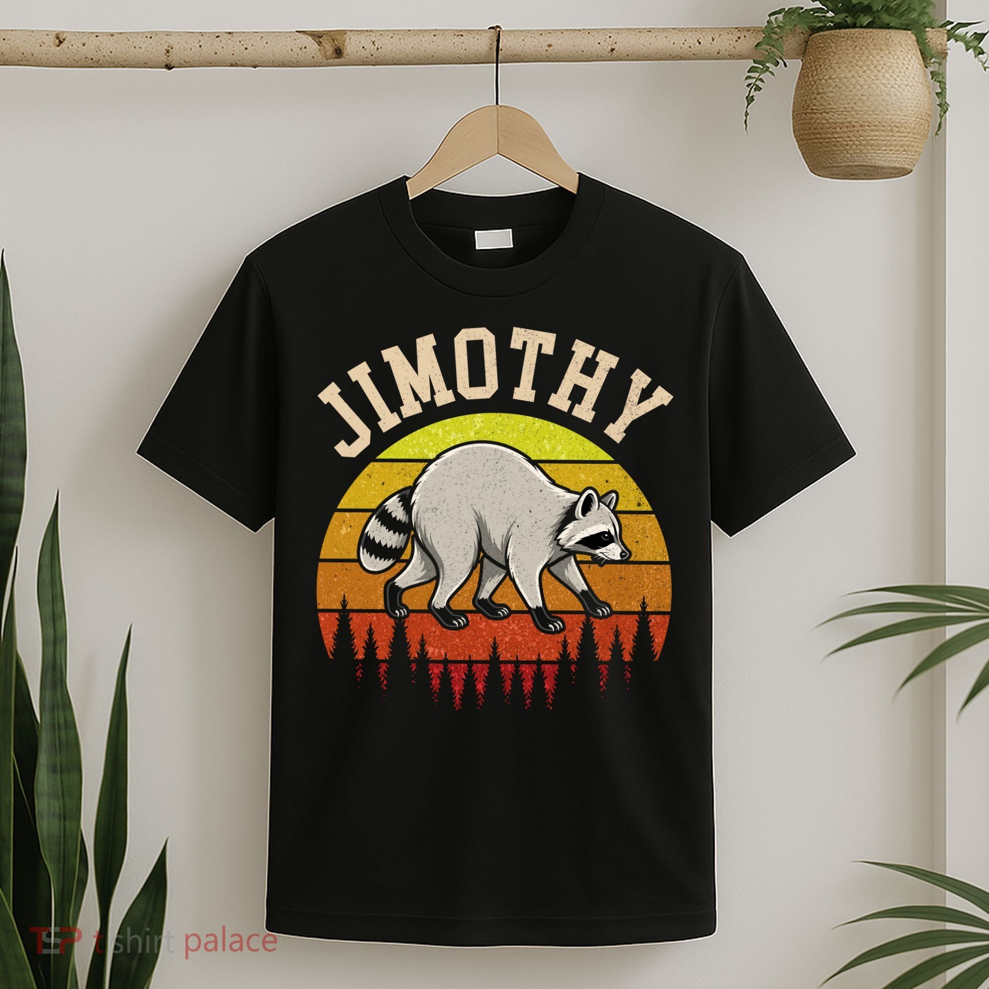 Jimothy The Raccoon Retro Sunset T-Shirt
