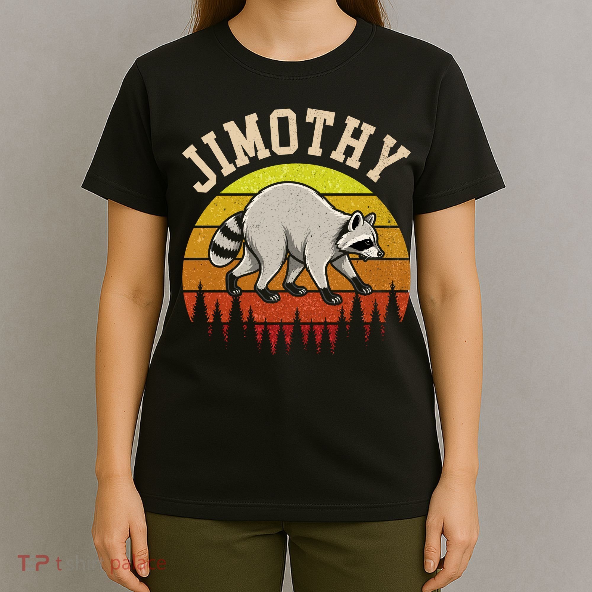 Jimothy The Raccoon Retro Sunset T-Shirt