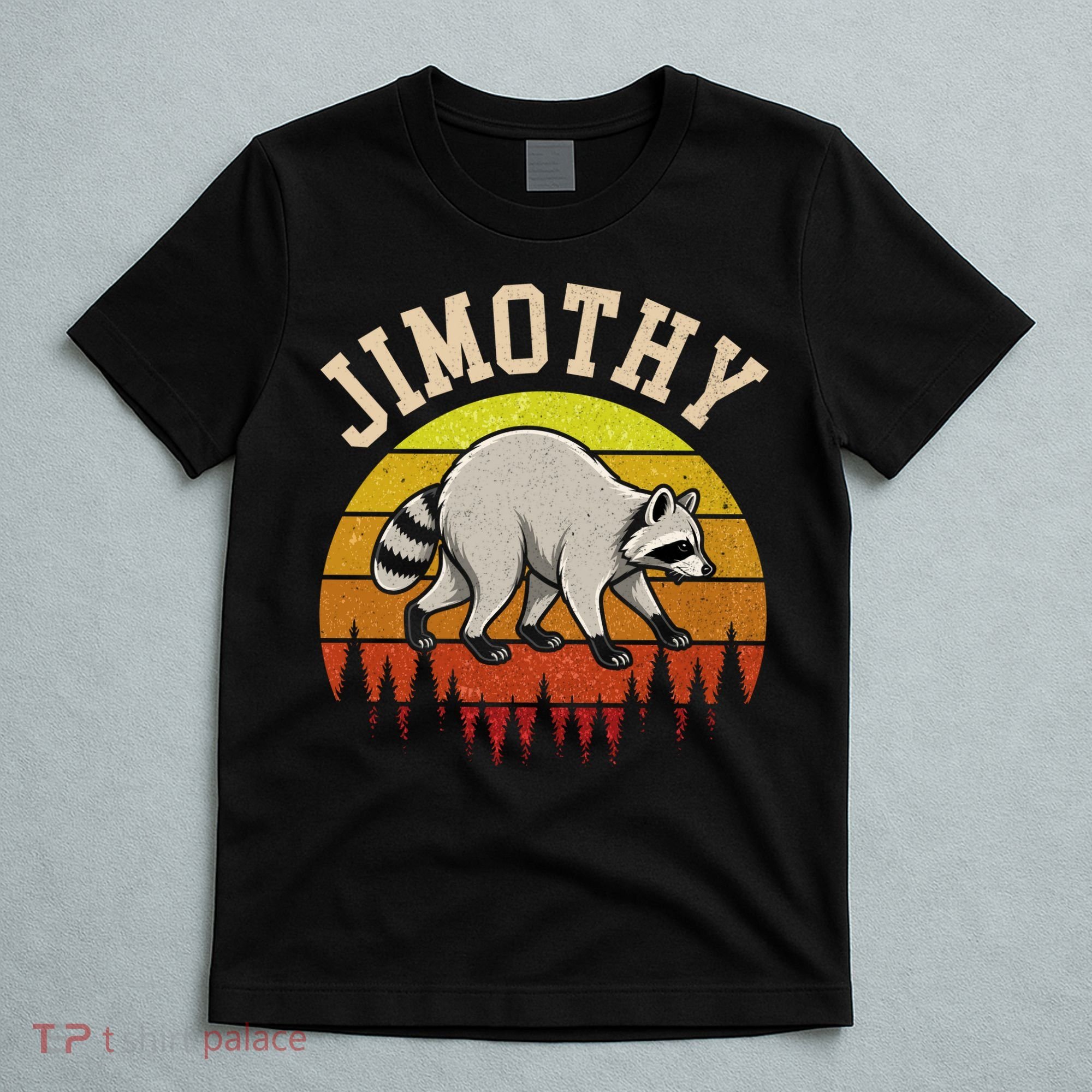 Jimothy The Raccoon Retro Sunset T-Shirt