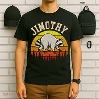 Jimothy The Raccoon Retro Sunset T-Shirt thumb 6