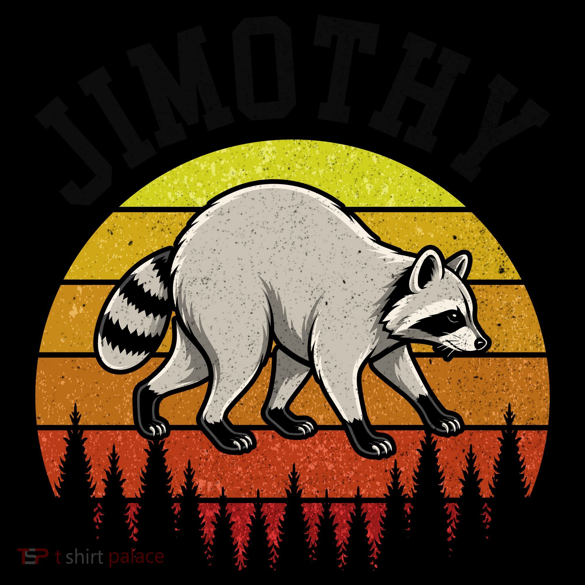 Jimothy The Raccoon Retro Sunset Coffee Mug