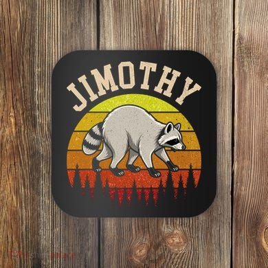 Jimothy The Raccoon Retro Sunset Coaster