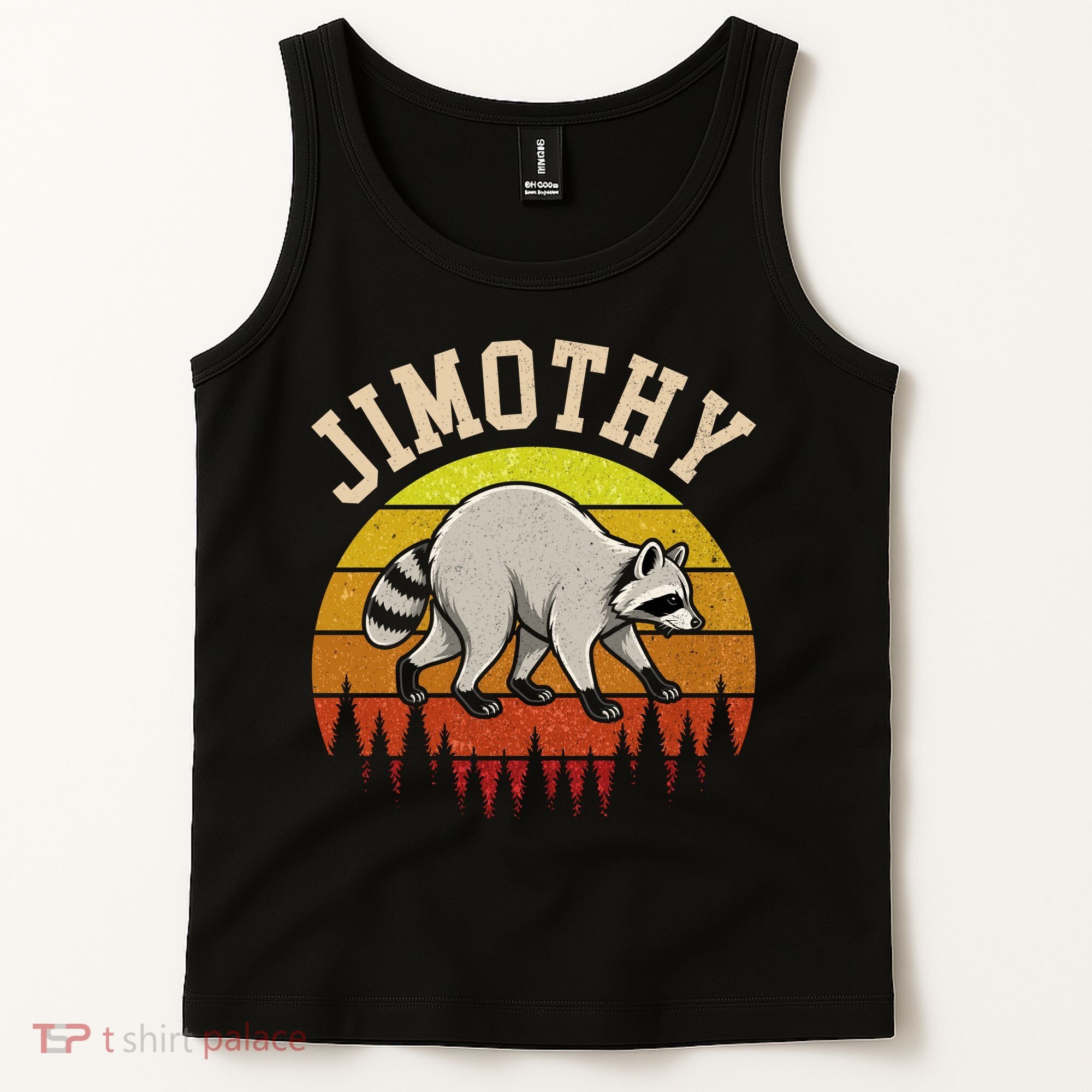 Jimothy The Raccoon Retro Sunset Tank Top