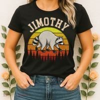 Jimothy The Raccoon Retro Sunset Women's T-Shirt thumb 2