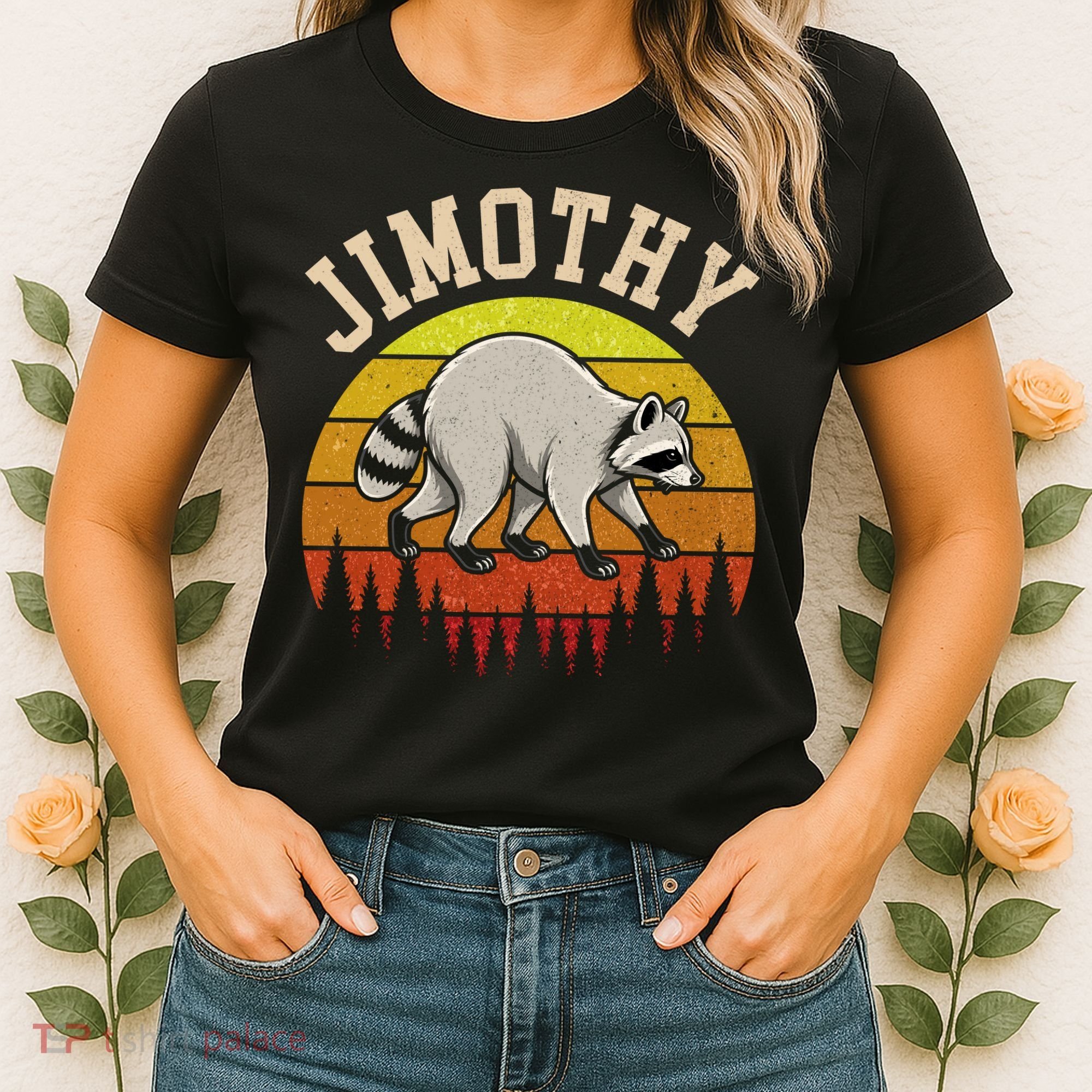Jimothy The Raccoon Retro Sunset Women's T-Shirt