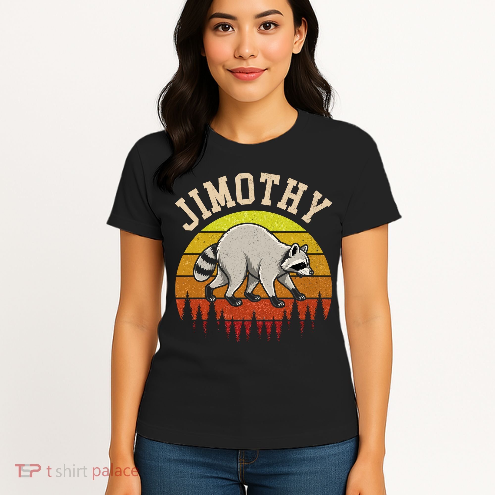 Jimothy The Raccoon Retro Sunset Women's T-Shirt