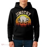 Jimothy The Raccoon Retro Sunset Kids Hoodie thumb 4